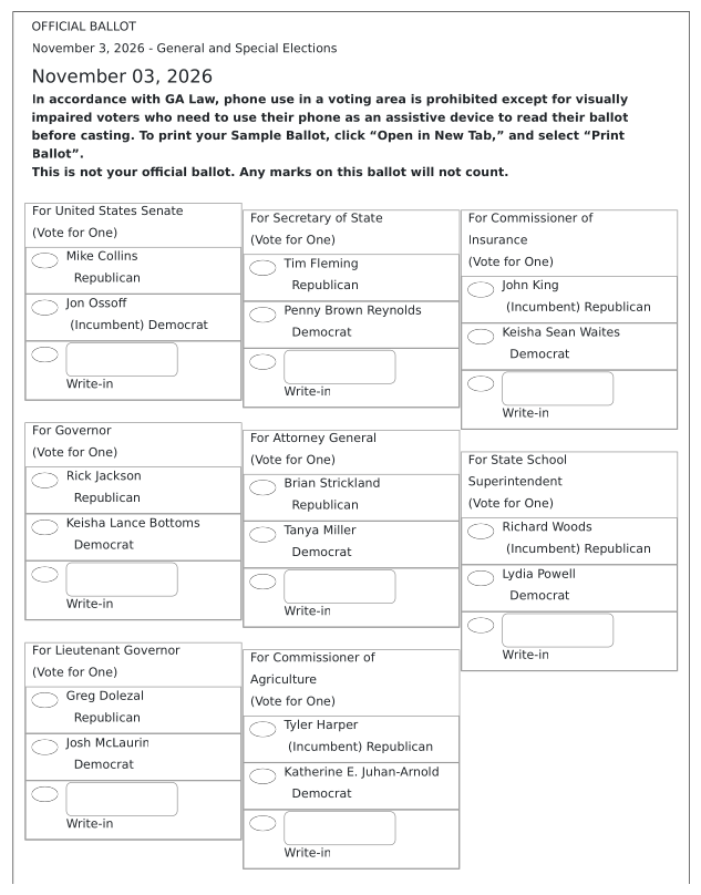 general election sample ballot